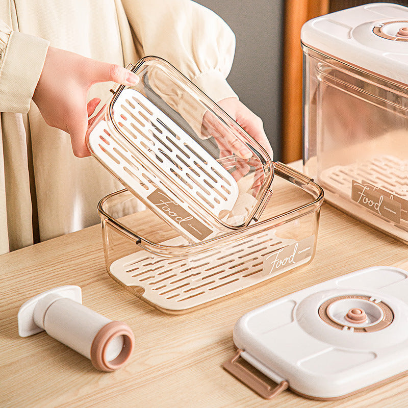 Vacuum Food Storage Container with Free Sealer – Transparent Airtight Box