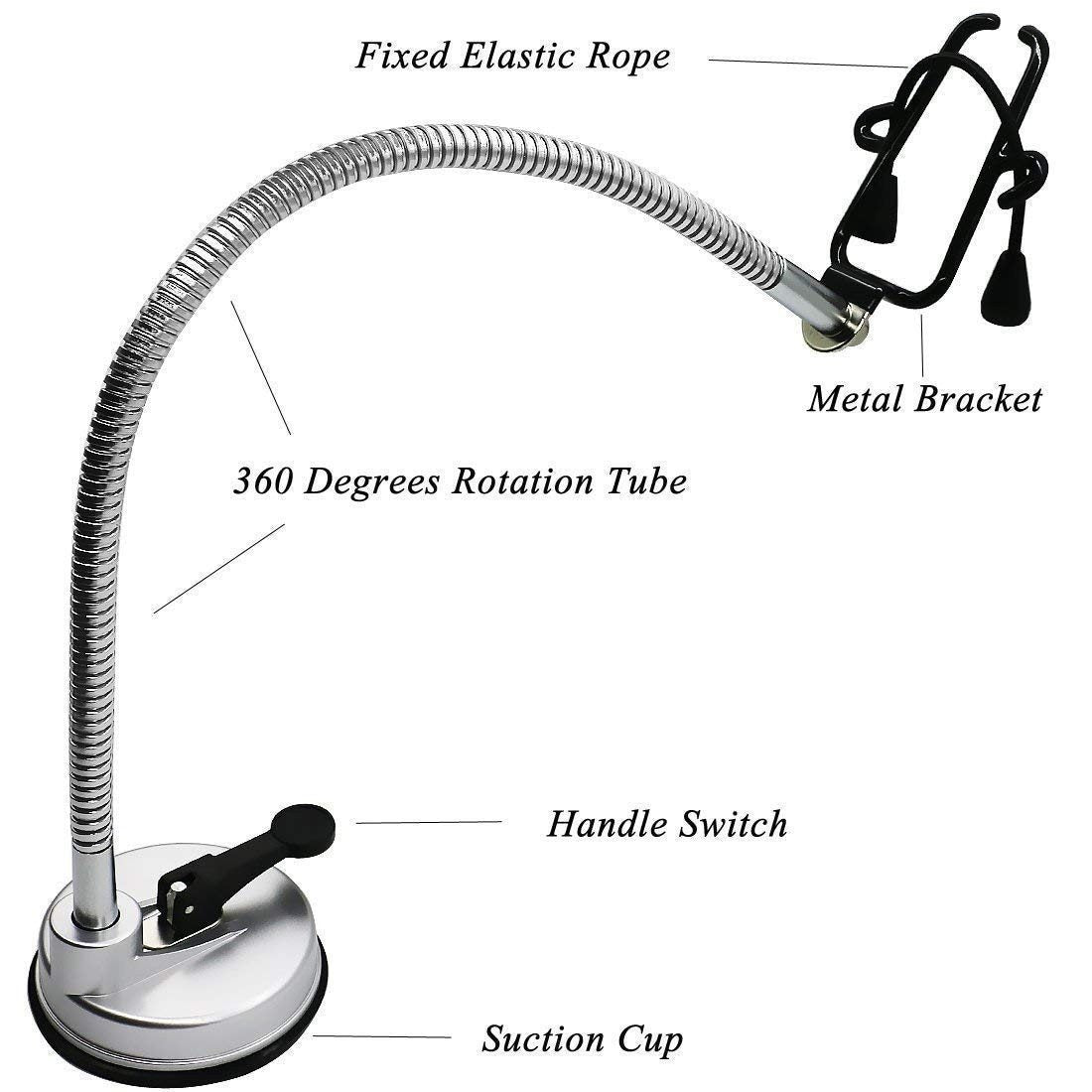 360° Rotating Hands-Free Hair Dryer & Grooming Holder Stand