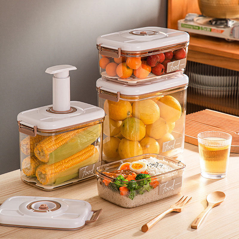 Vacuum Food Storage Container with Free Sealer – Transparent Airtight Box