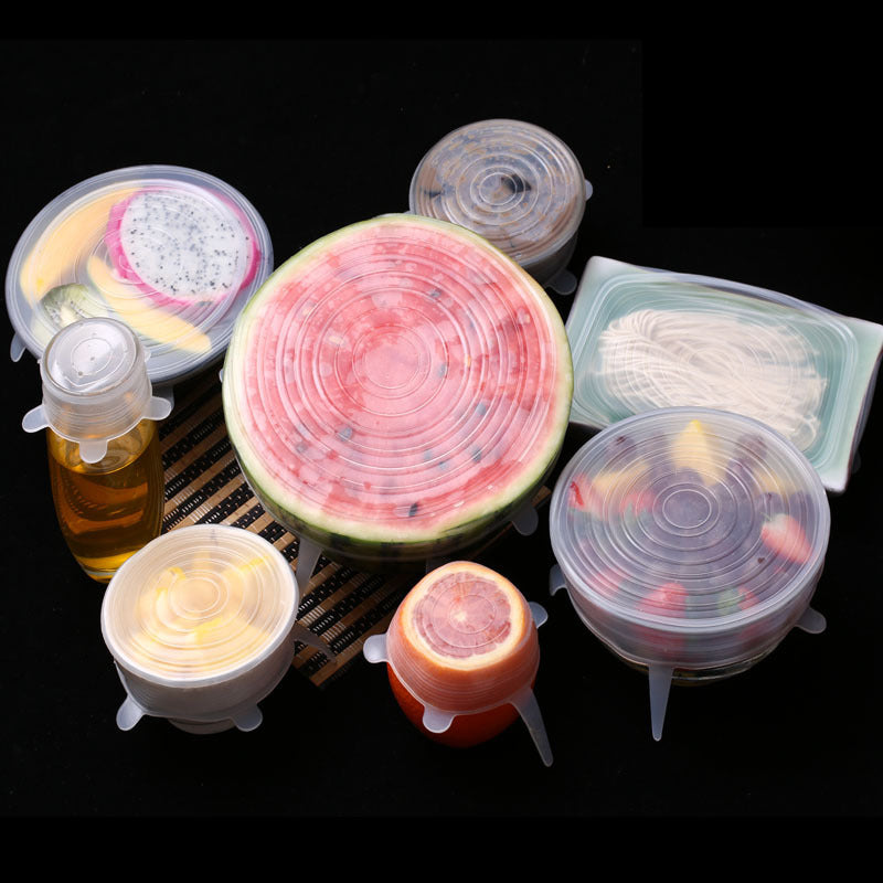 6-Pcs Silicone Stretch Lids – Reusable Food Covers