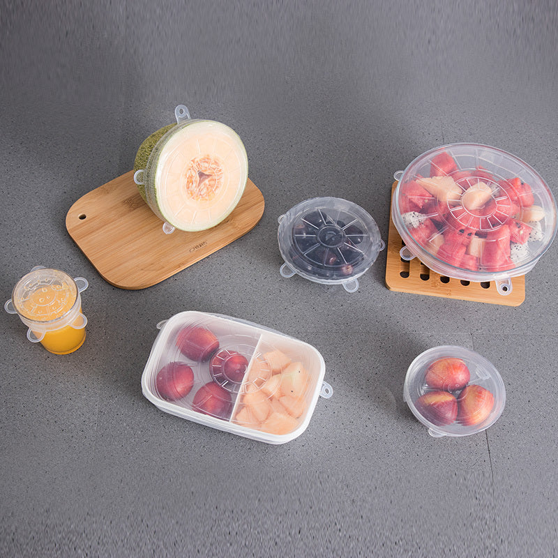 6-Pcs Silicone Stretch Lids – Reusable Food Covers