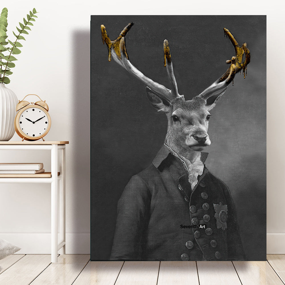 Black Wildlife Canvas Poster – Living Room Wall Decor