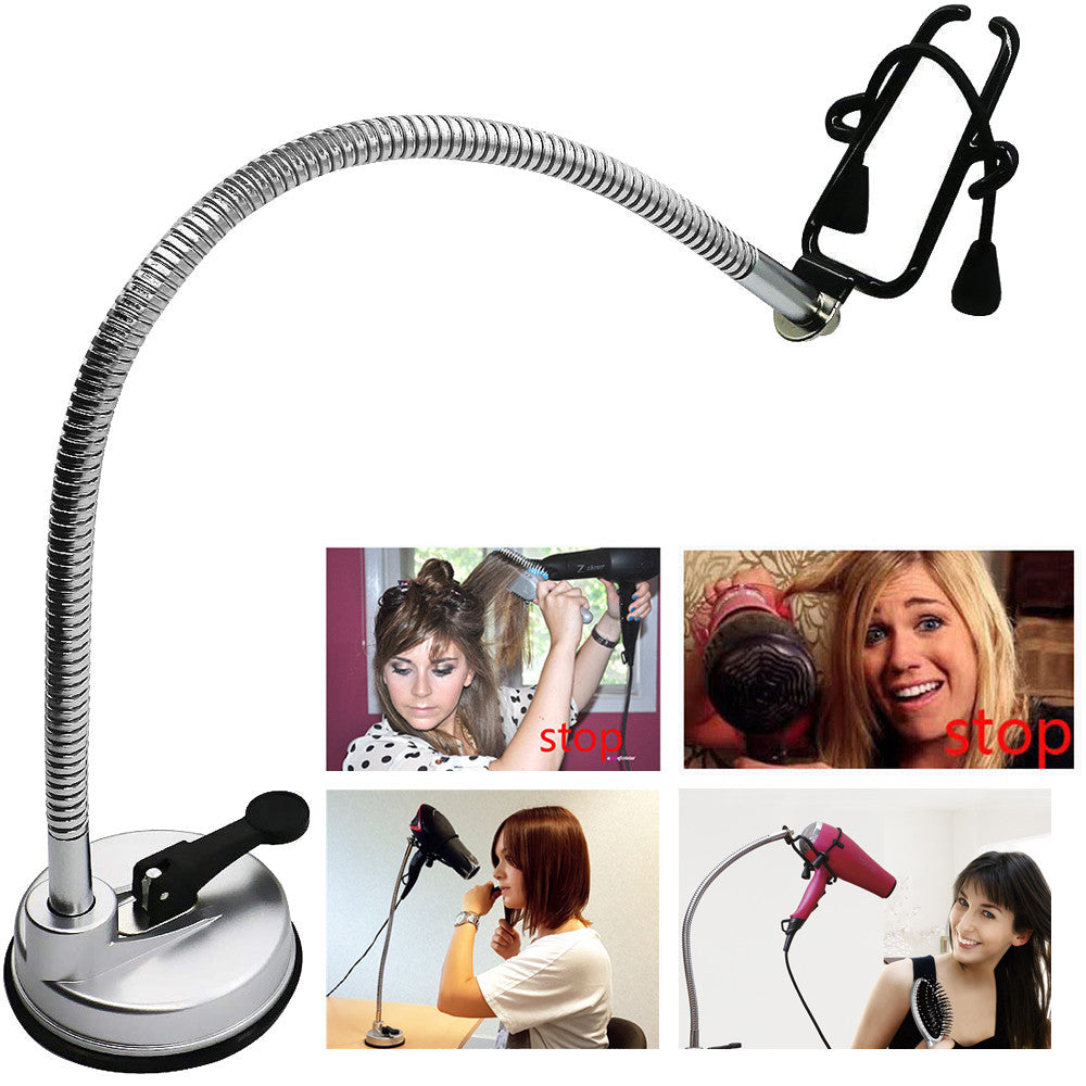 360° Rotating Hands-Free Hair Dryer & Grooming Holder Stand
