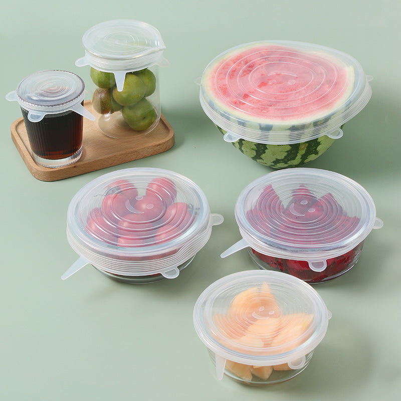 6-Pcs Silicone Stretch Lids – Reusable Food Covers