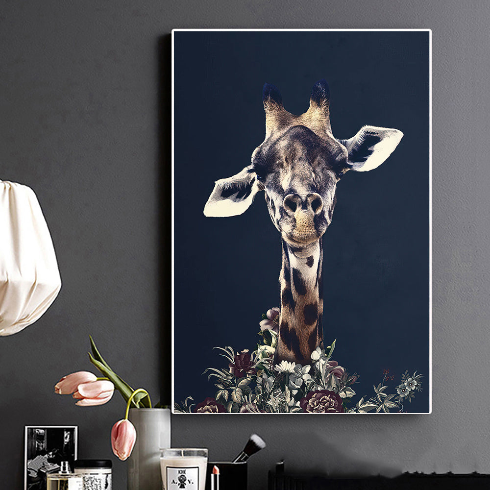 Black Wildlife Canvas Poster – Living Room Wall Decor