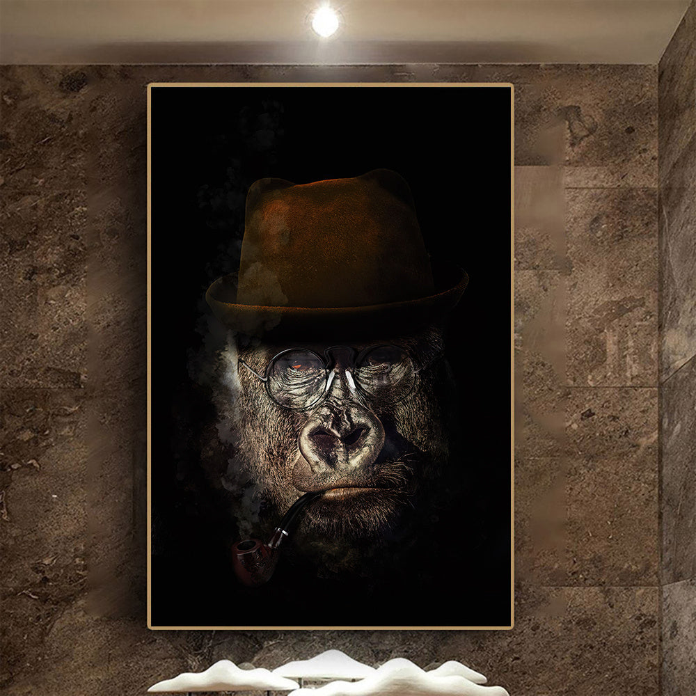 Black Wildlife Canvas Poster – Living Room Wall Decor
