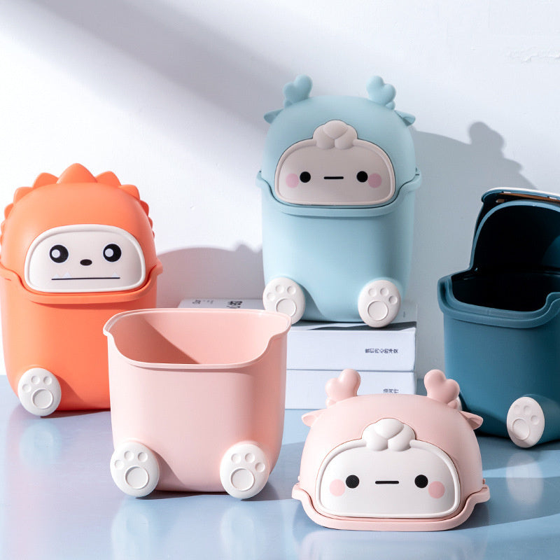 Creative Flip-Top Desktop Trash Can & Organizer
