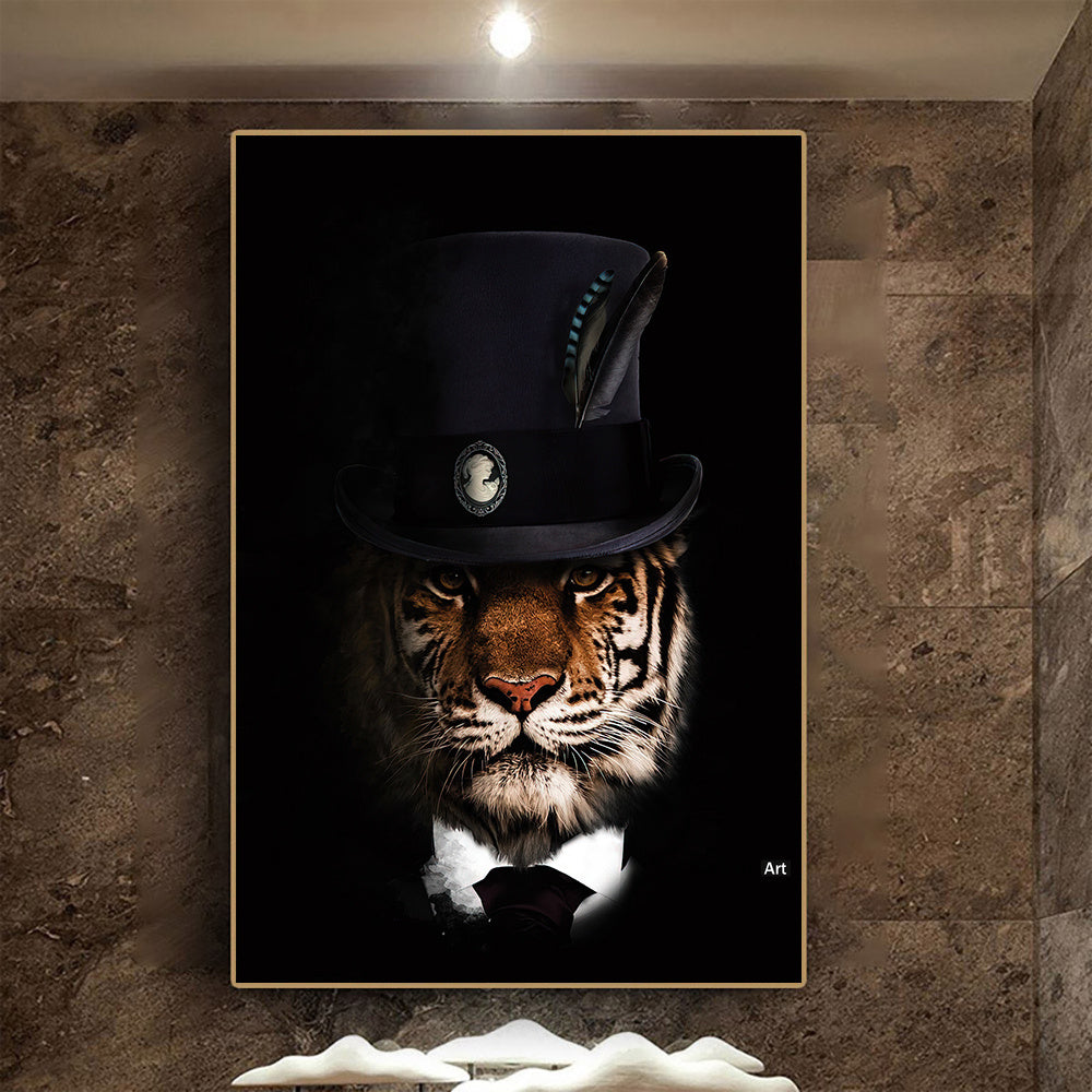 Black Wildlife Canvas Poster – Living Room Wall Decor