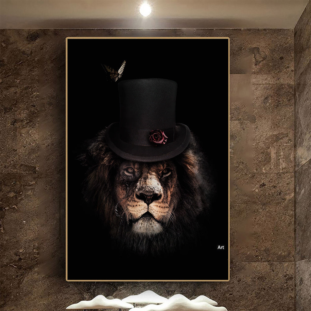 Black Wildlife Canvas Poster – Living Room Wall Decor
